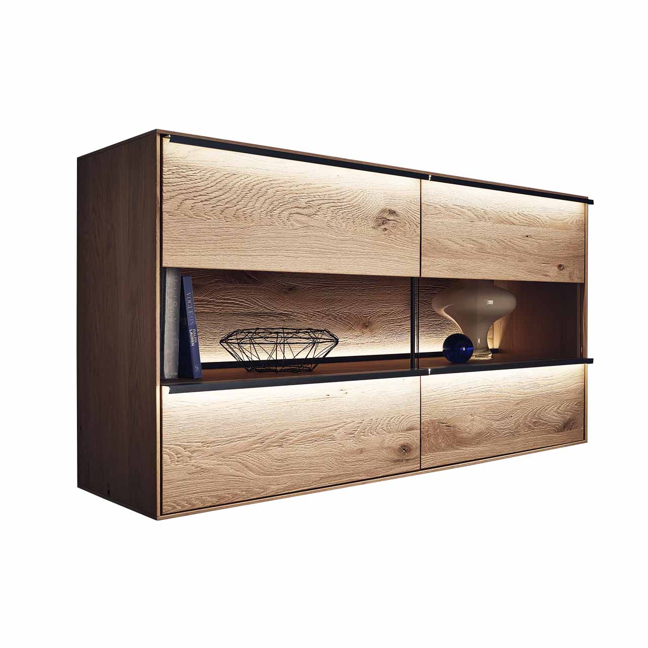 hartmann_ANEA_8530-4131_haengevitrine Hängeschrank aus massiver Kerneiche mit Glastüren