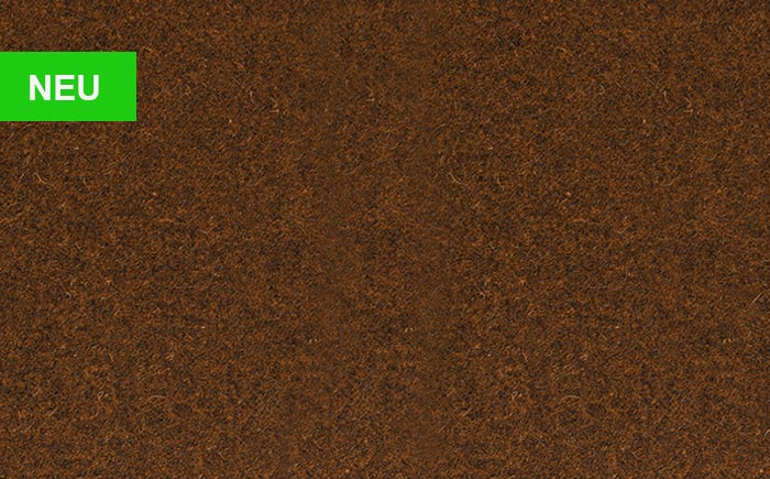 Farb-Kachel mit gleichmäßig strukturierter Oberfläche in leicht dunklem Rostrot – Stoff Nr. 65B – dezent und weich texturiert, zur Bezugsauswahl für alle Stühle und Bänke der Möbelmarke Hartmann.