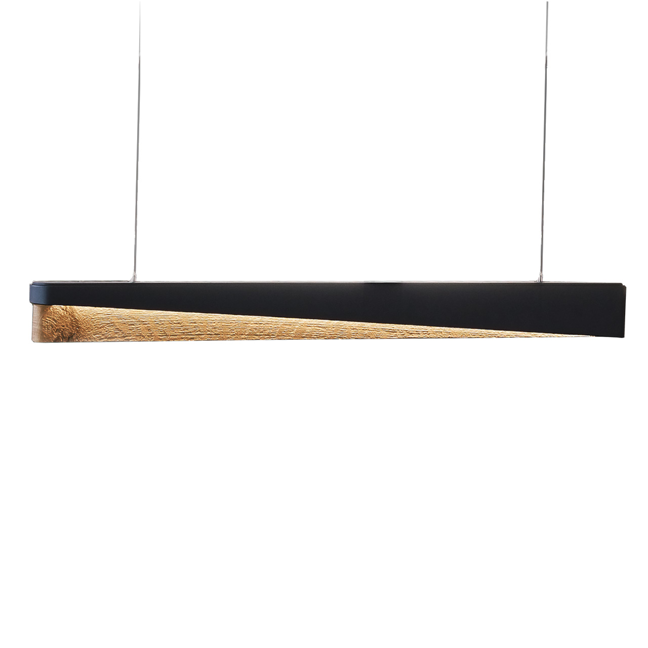 Hartmann NATURZEIT 7100E/8400E - 9917 Paneelleuchte Moderne Paneel-Pendelleuchte aus massivem Holz mit Teileinfassung in Metall Anthrazit.