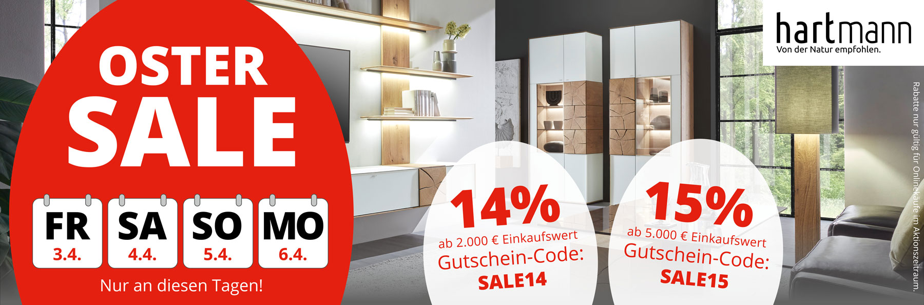 Oster SALE – jetzt bis 6.4.2026 sparen! 14% Rabatt ab 2.000€ Einkaufswert mit Gutschein-Code SALE14. 15% Rabatt ab 5.000€ Einkaufswert mit Gutschein-Code SALE15.
