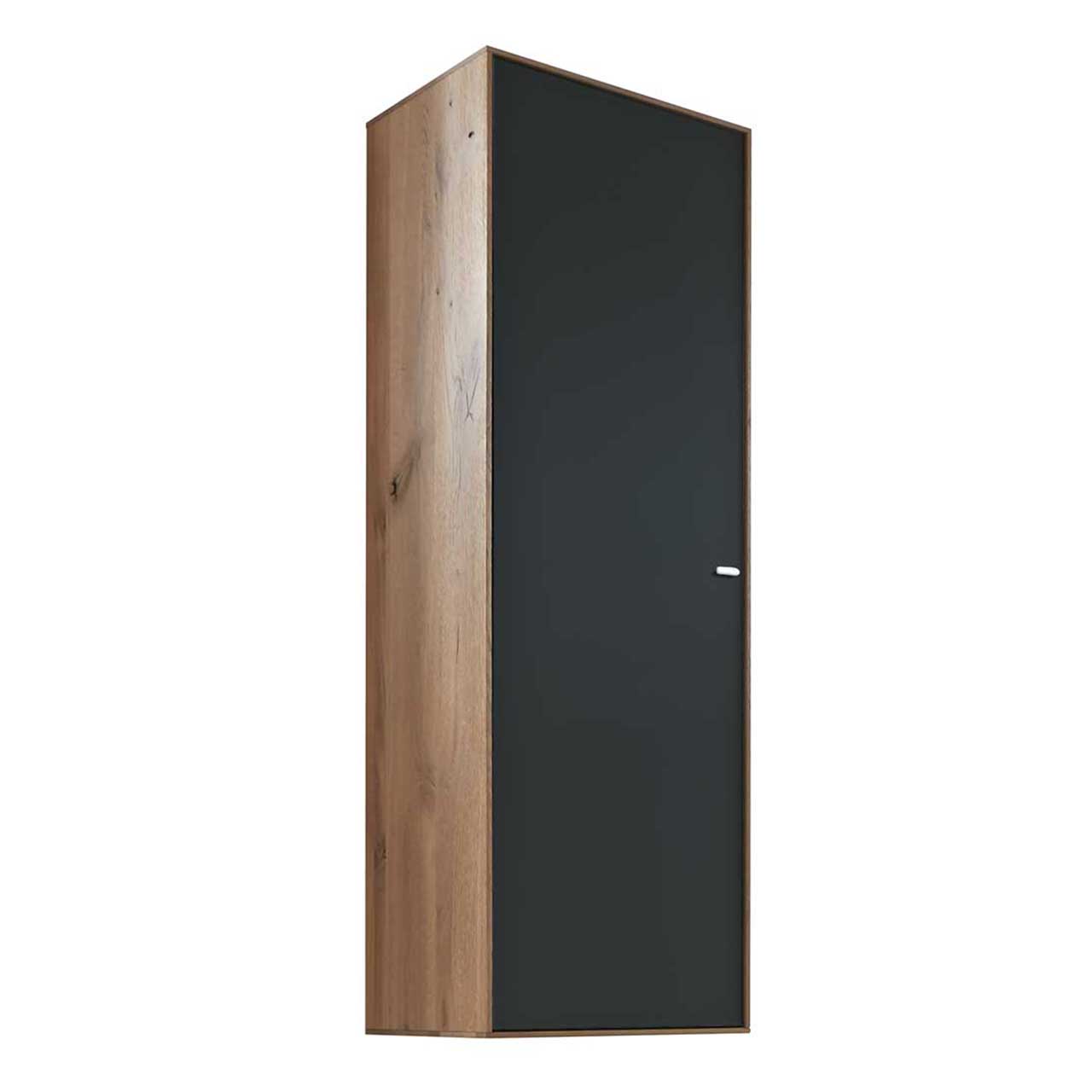Hartmann CAYA - Hängeelement 7170-7041A li. - Türanschlag links Schlichter Hängeschrank aus massiver Kerneiche Umato mit einer Holztür mit Mattglas anthrazit Front.
