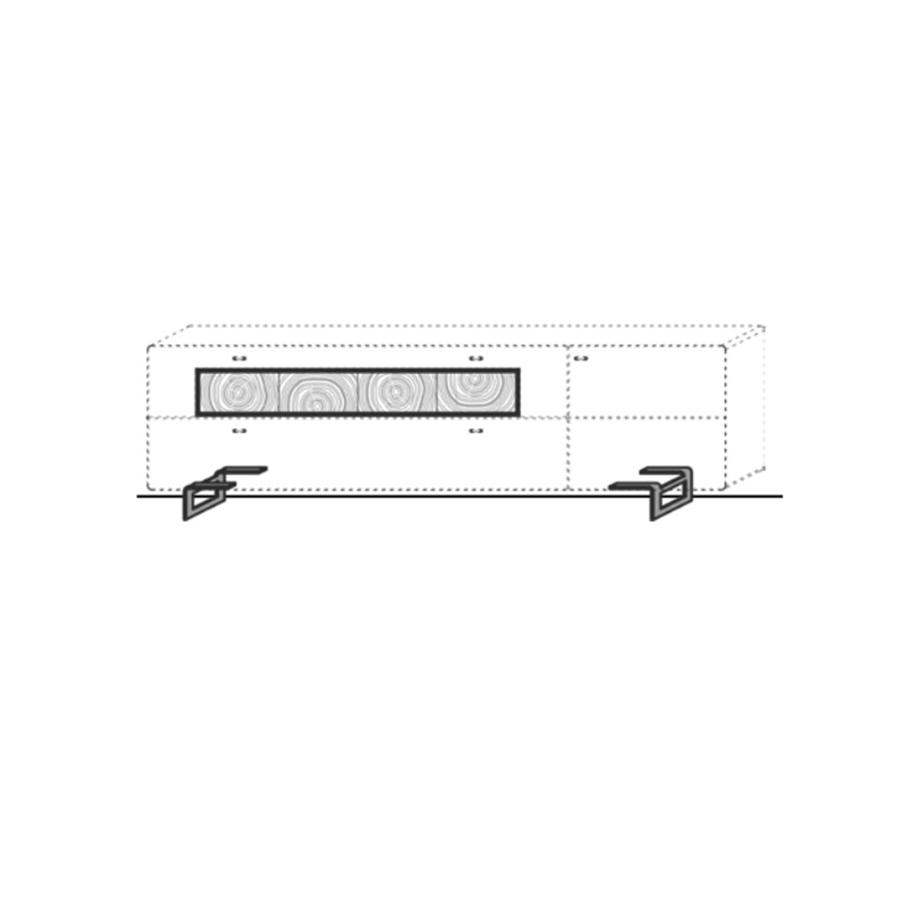 Hartmann KNUD 5580-1045 Möbelkufen Strichzeichnung der Metallkufen mit passendem KNUD Lowboard