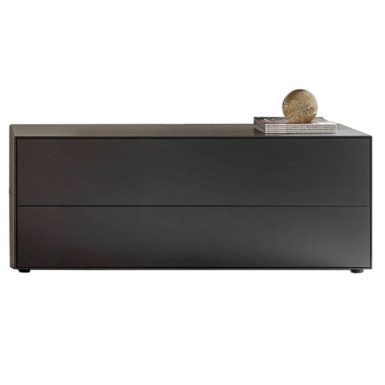 Hartmann SELINO - Lowboard 8560-3151 Modernes Lowboard aus massiver Birke anthrazit lackiert mit Doppelschubkasten und Klappe.