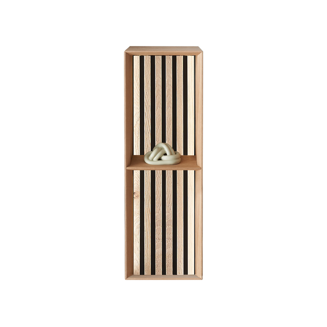 Hartmann SALVO Garderoben - Regalelement 8550G-4036 - mit Lamellen Modernes Regal aus massiver Kerneiche Natur mit Ablageboden und sichtbarer Holzlamellen-Rückwand.