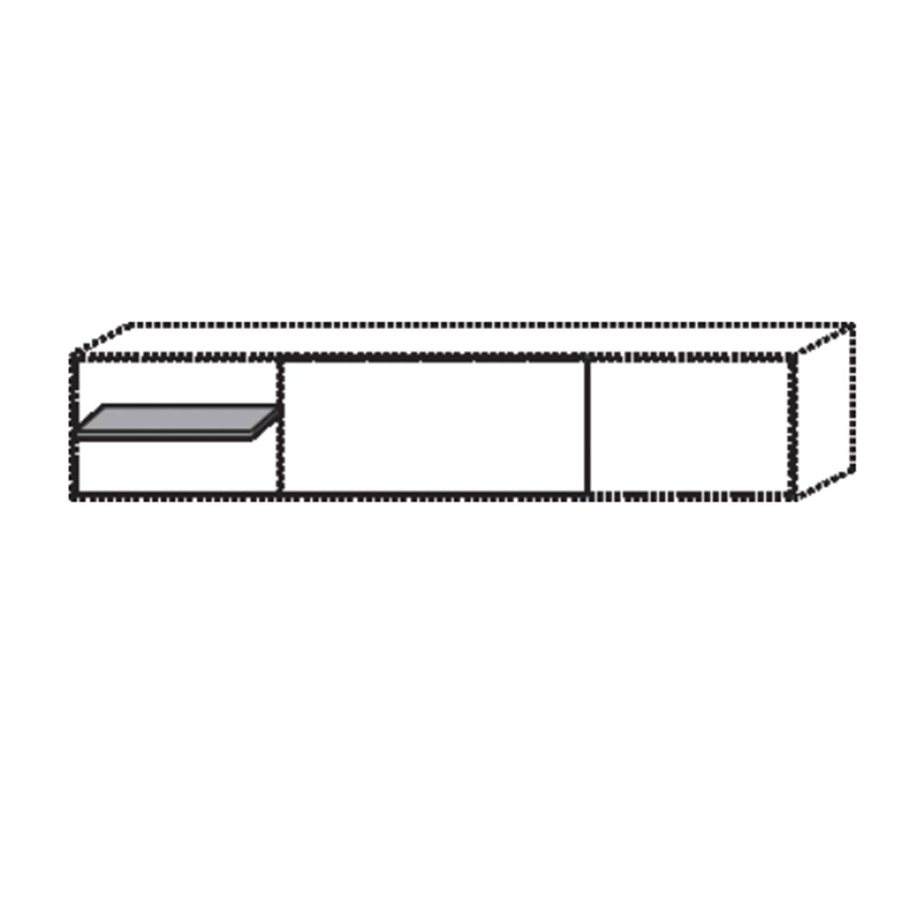 Hartmann CAYA - Einlegeboden Holz 7170-0082 Skizze eines Lowboards mit Einlegeboden. Einlegeboden passend für viele CAYA Lowboards.